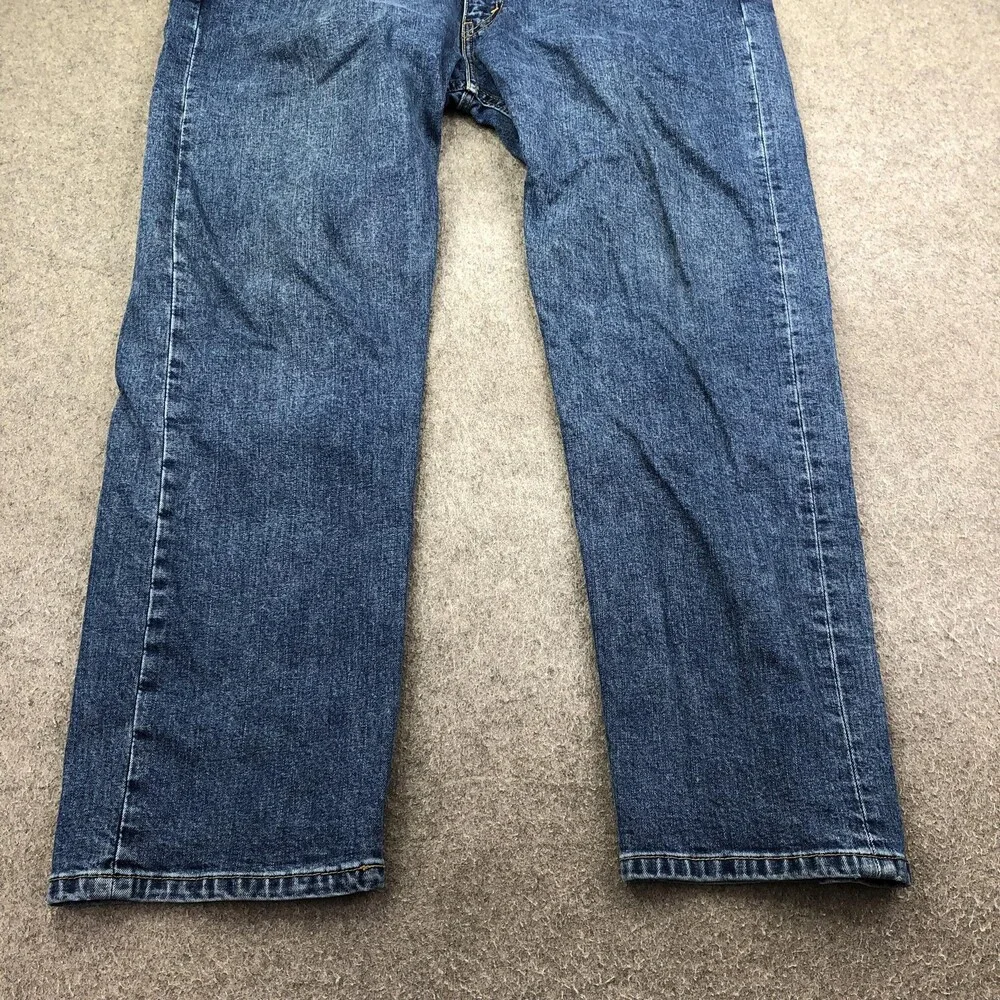 Levis 505 Jeans Mens 42x30 Blue Medium Wash Regular Straight Denim Pants Casual